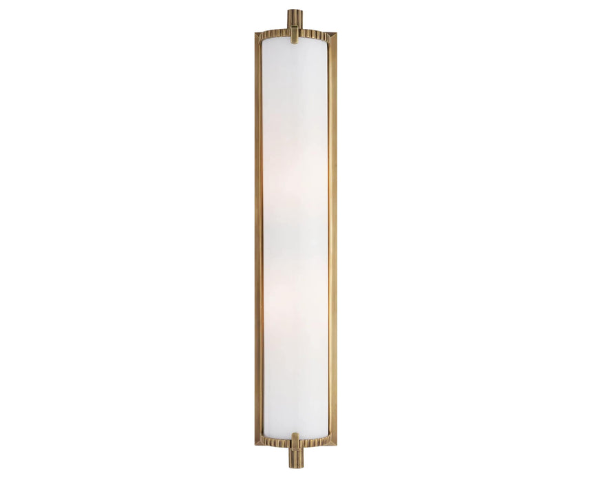 Hand-Rubbed Antique Brass & White Glass | Calliope Tall Bath Light | Valley Ridge Furniture
