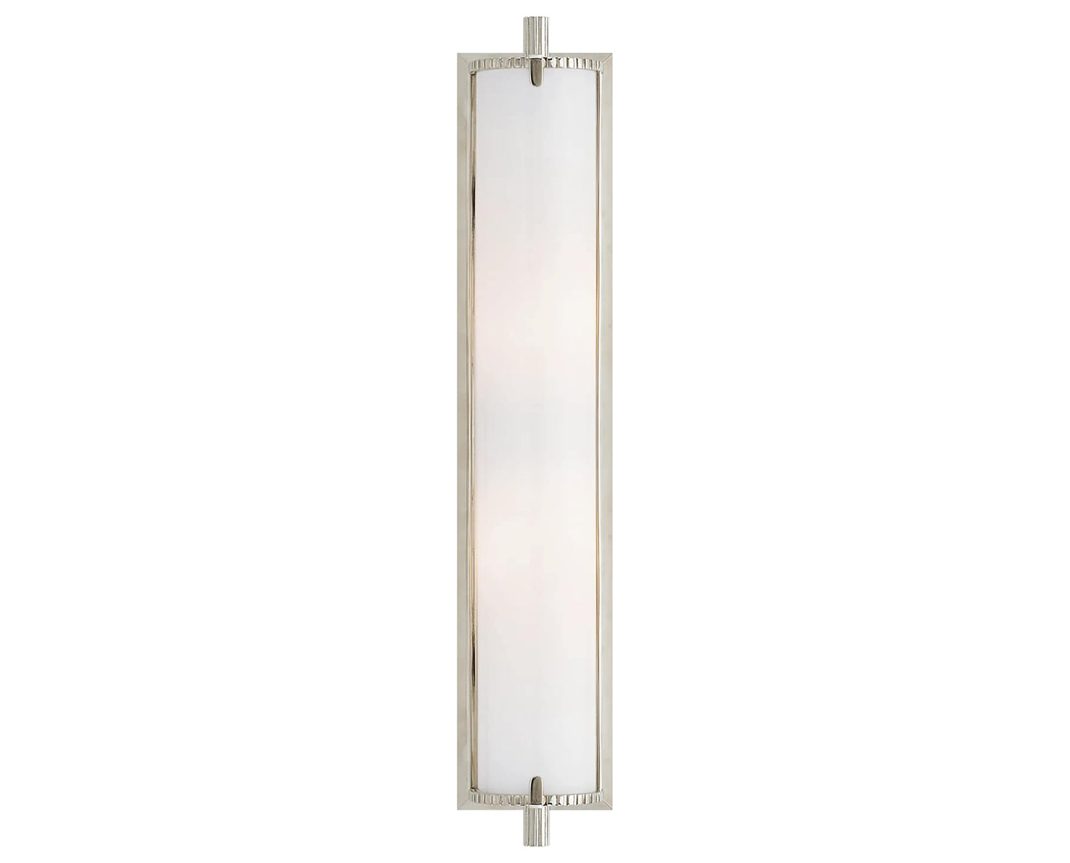 Polished Nickel & White Glass | Calliope Tall Bath Light | Valley Ridge Furniture