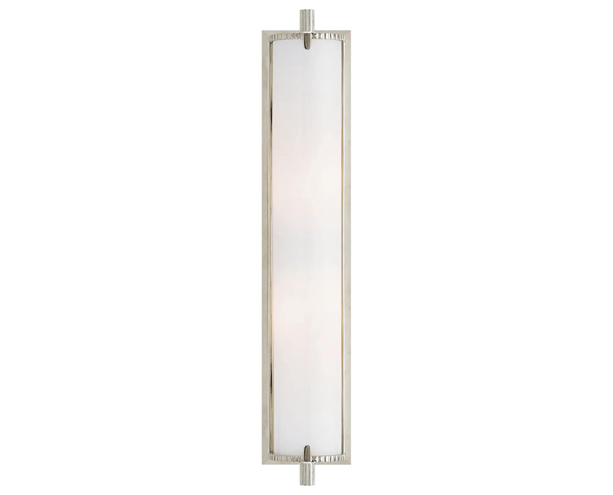 Polished Nickel & White Glass | Calliope Tall Bath Light | Valley Ridge Furniture