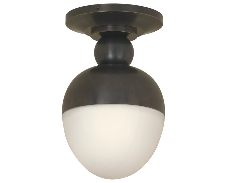 Bronze & White Glass | Clark Flush Mount | Valley Ridge Furniture