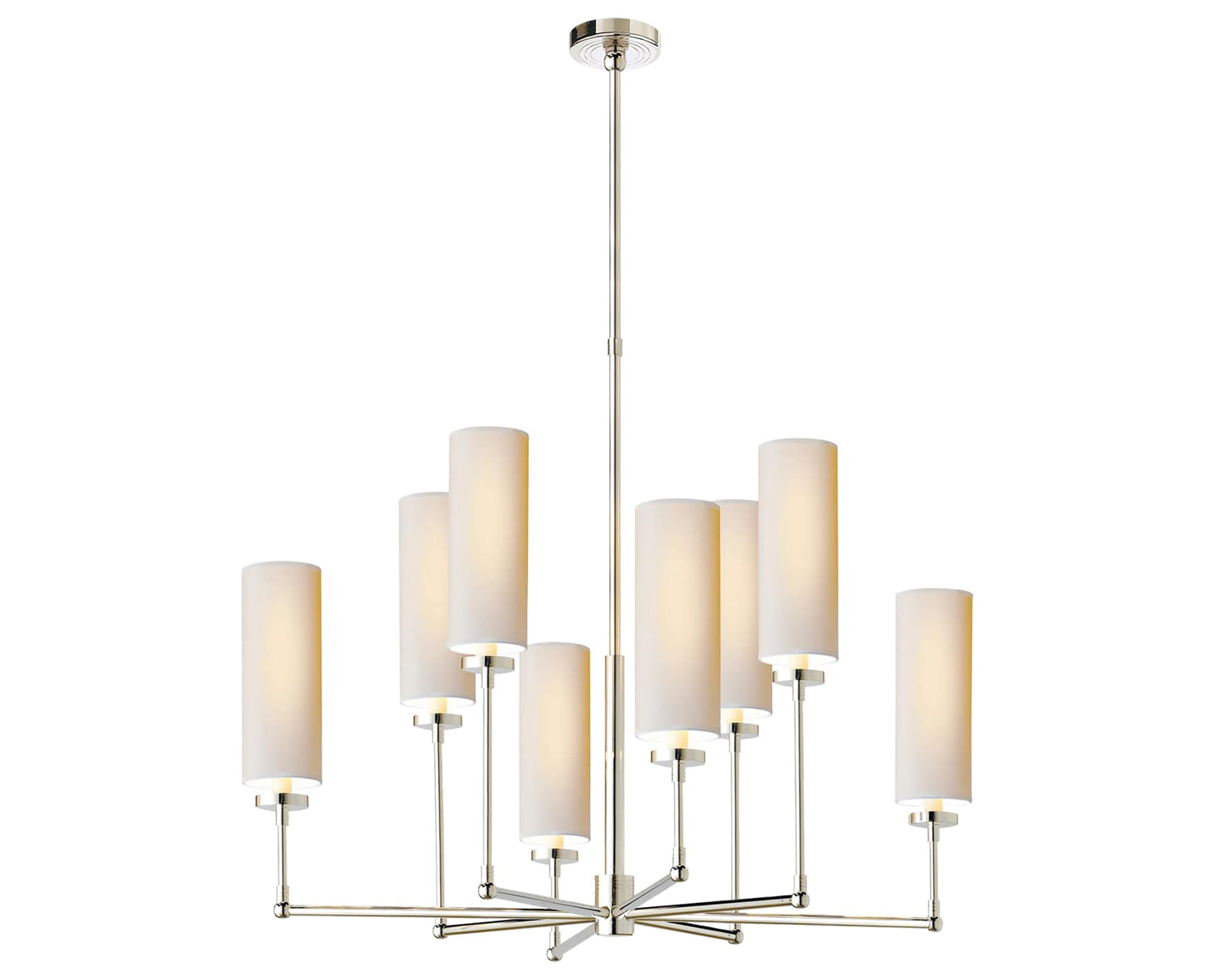 Polished Nickel & Natural Paper | Ziyi Large Chandelier | Valley Ridge Furniture