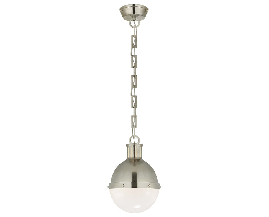 Antique Nickel & White Glass | Hicks Small Pendant | Valley Ridge Furniture