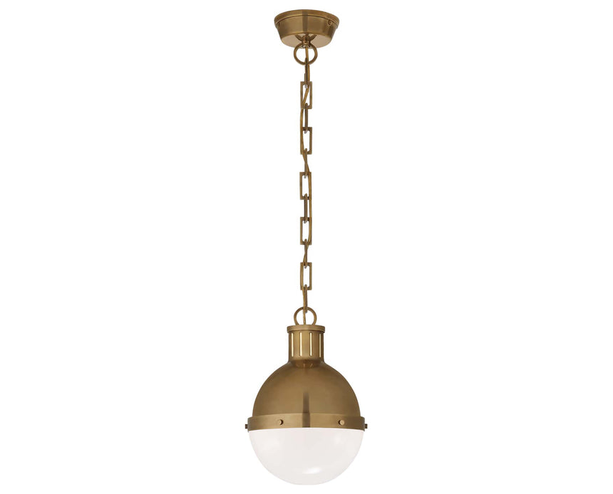Hand-Rubbed Antique Brass & White Glass | Hicks Small Pendant | Valley Ridge Furniture
