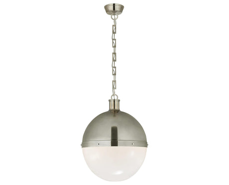 Antique Nickel & White Glass | Hicks Extra Large Pendant | Valley Ridge Furniture