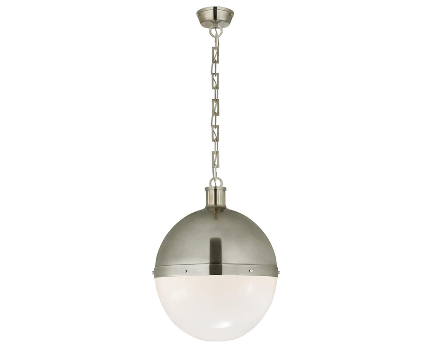 Antique Nickel & White Glass | Hicks Extra Large Pendant | Valley Ridge Furniture