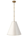 Hand-Rubbed Antique Brass and Antique White | Goodman Medium Hanging Light | Valley Ridge Furniture