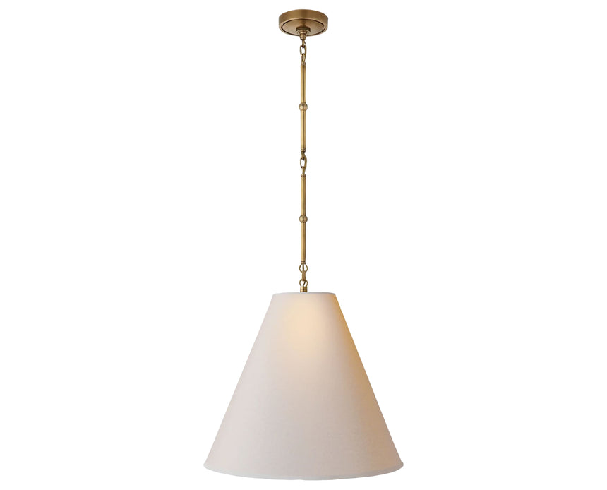 Hand-Rubbed Antique Brass and Natural Paper | Goodman Medium Hanging Light | Valley Ridge Furniture