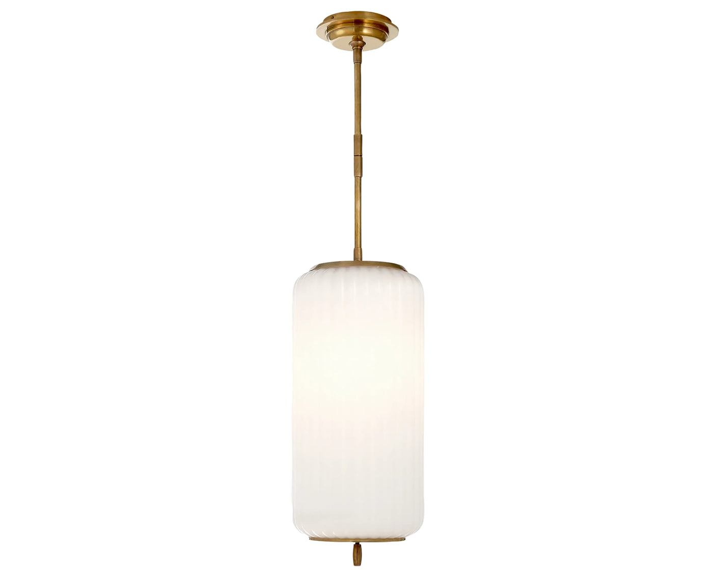 Hand-Rubbed Antique Brass & White Glass | Eden Medium Pendant | Valley Ridge Furniture