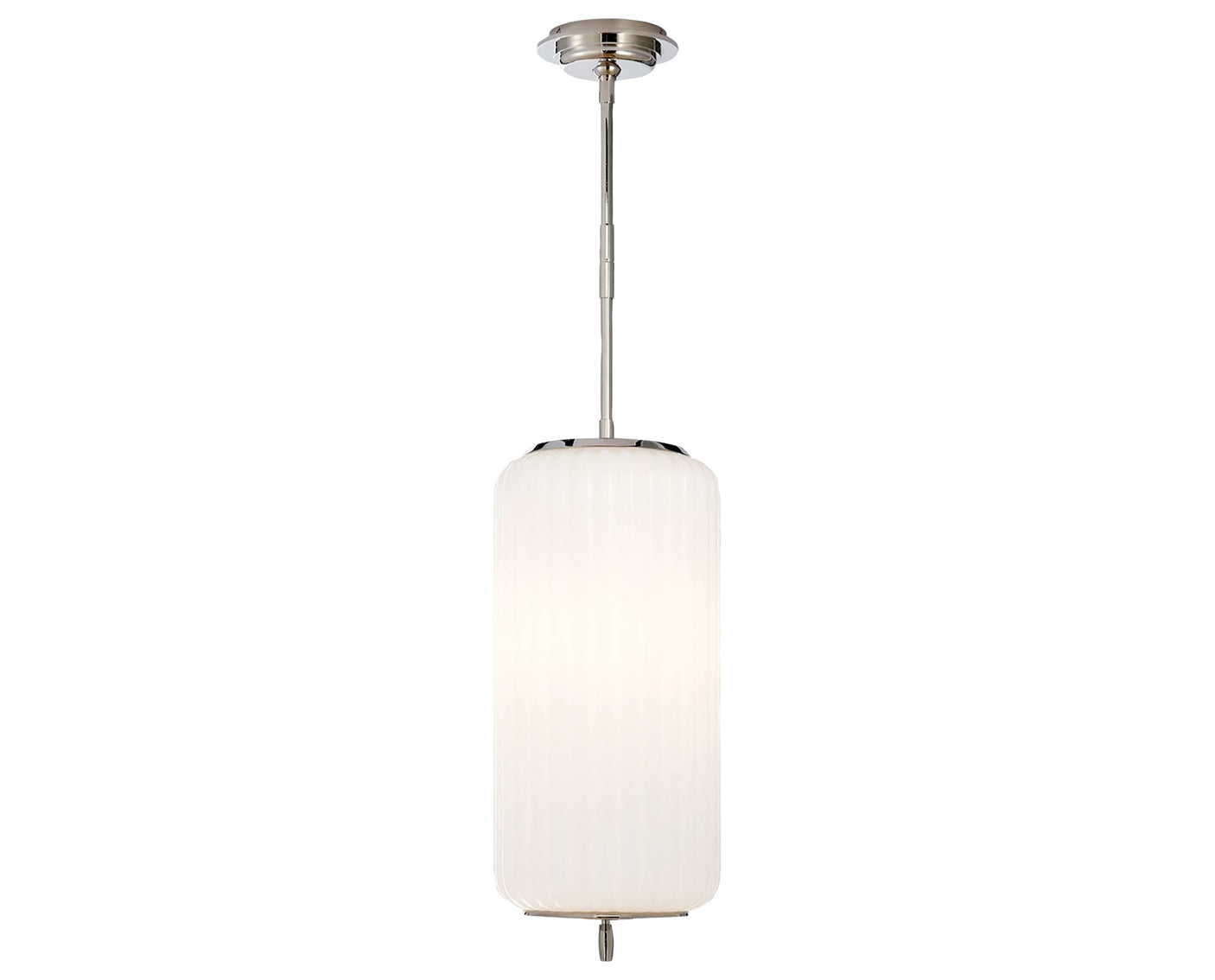 Polished Nickel & White Glass | Eden Medium Pendant | Valley Ridge Furniture