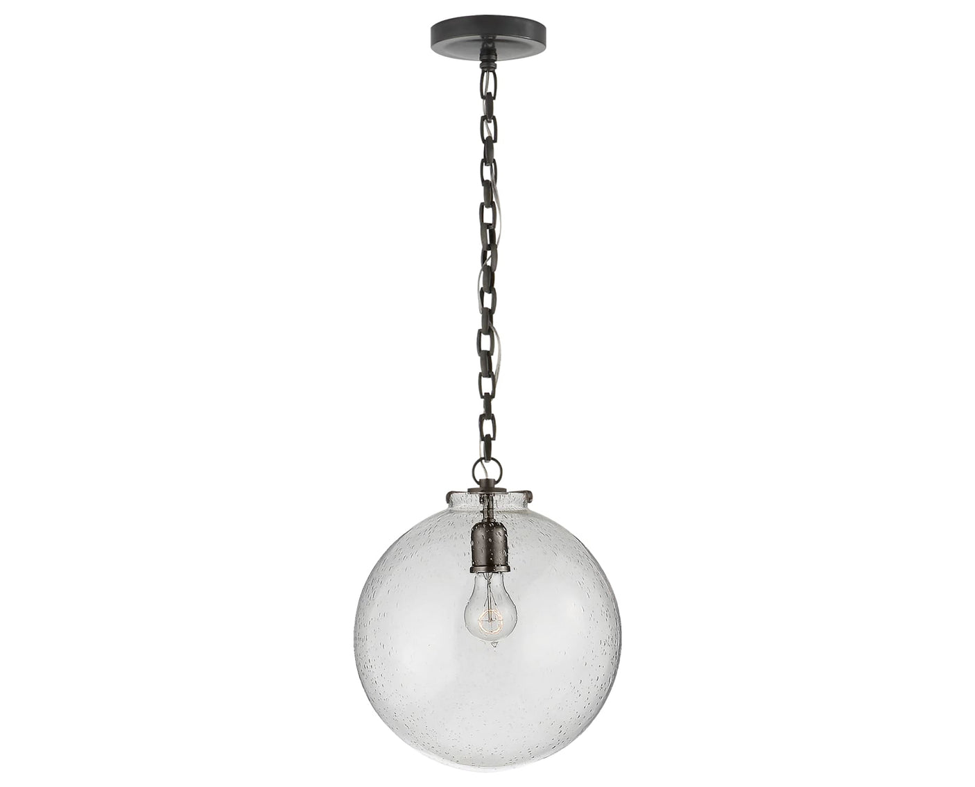 Bronze and Seeded Glass | Katie Globe Pendant | Valley Ridge Furniture