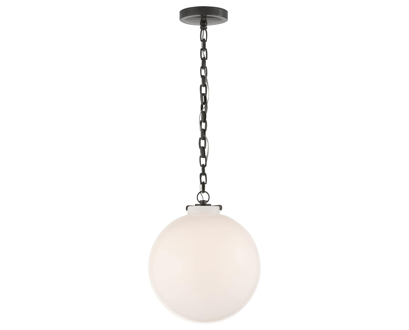 Bronze and White Glass | Katie Globe Pendant | Valley Ridge Furniture