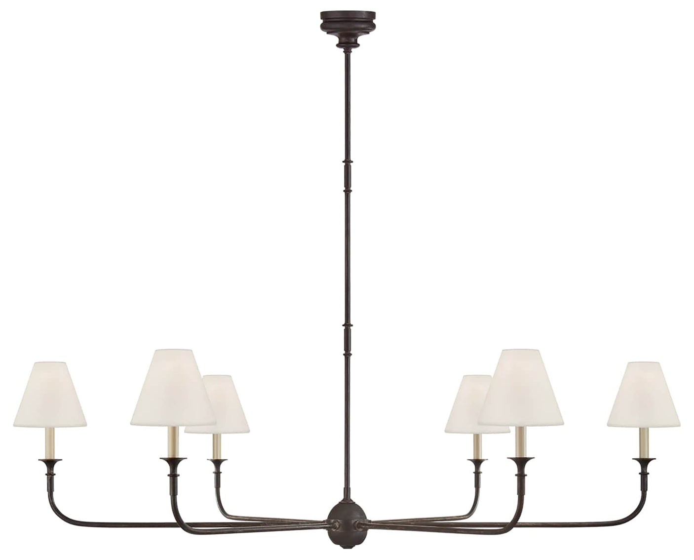 Aged Iron and Ebonized Oak & Linen | Piaf Grande Chandelier | Valley Ridge Furniture