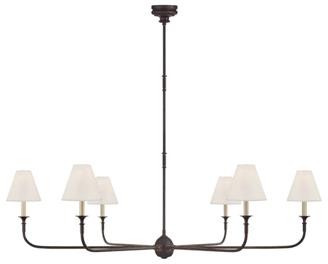 Aged Iron and Ebonized Oak & Linen | Piaf Grande Chandelier | Valley Ridge Furniture