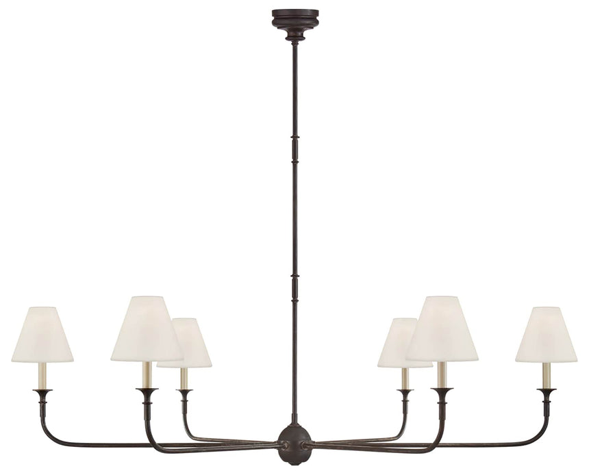 Aged Iron and Ebonized Oak & Linen | Piaf Grande Chandelier | Valley Ridge Furniture