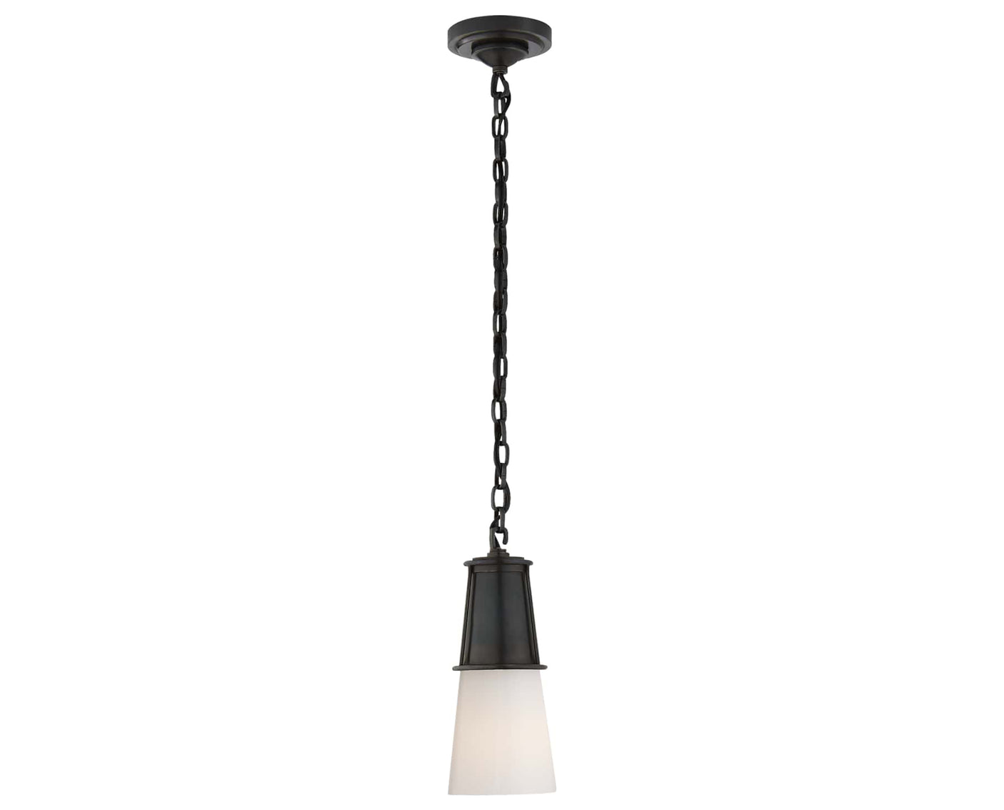 Bronze and White Glass | Robinson Small Pendant | Valley Ridge Furniture