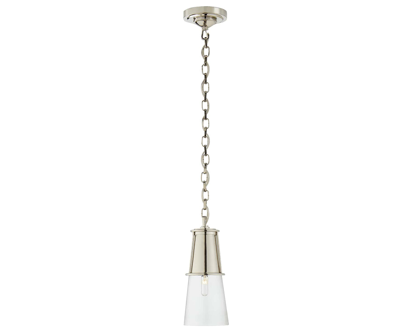Polished Nickel and Clear Glass | Robinson Small Pendant | Valley Ridge Furniture