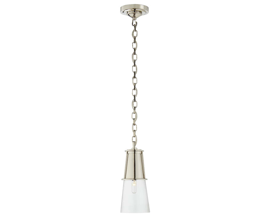 Polished Nickel and Clear Glass | Robinson Small Pendant | Valley Ridge Furniture