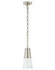 Polished Nickel and Clear Glass | Robinson Small Pendant | Valley Ridge Furniture