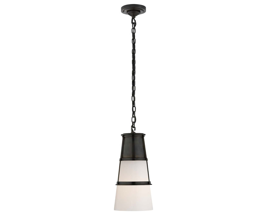 Bronze and White Glass | Robinson Medium Pendant | Valley Ridge Furniture