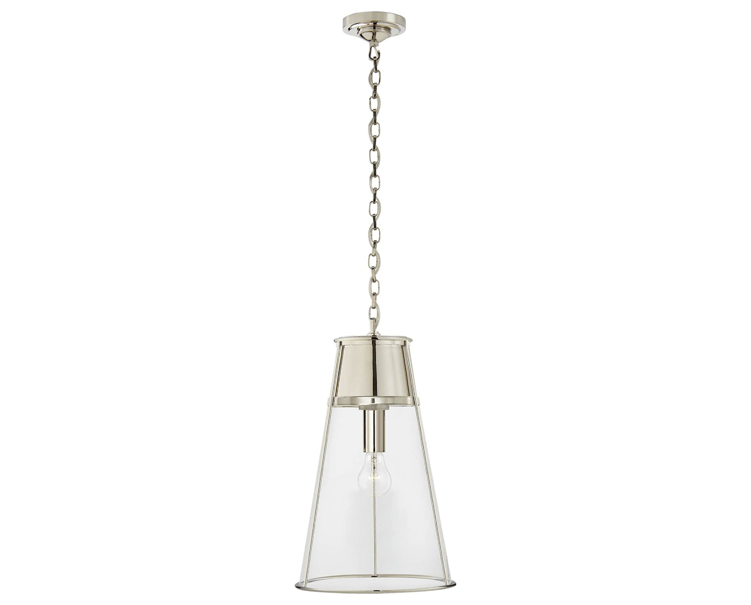 Polished Nickel and Clear Glass | Robinson Large Pendant | Valley Ridge Furniture