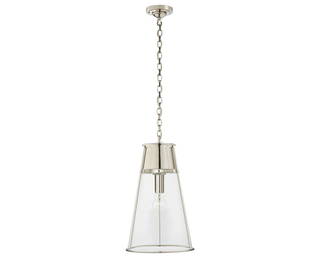 Polished Nickel and Clear Glass | Robinson Large Pendant | Valley Ridge Furniture