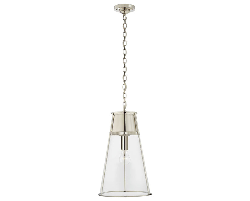 Polished Nickel and Clear Glass | Robinson Large Pendant | Valley Ridge Furniture