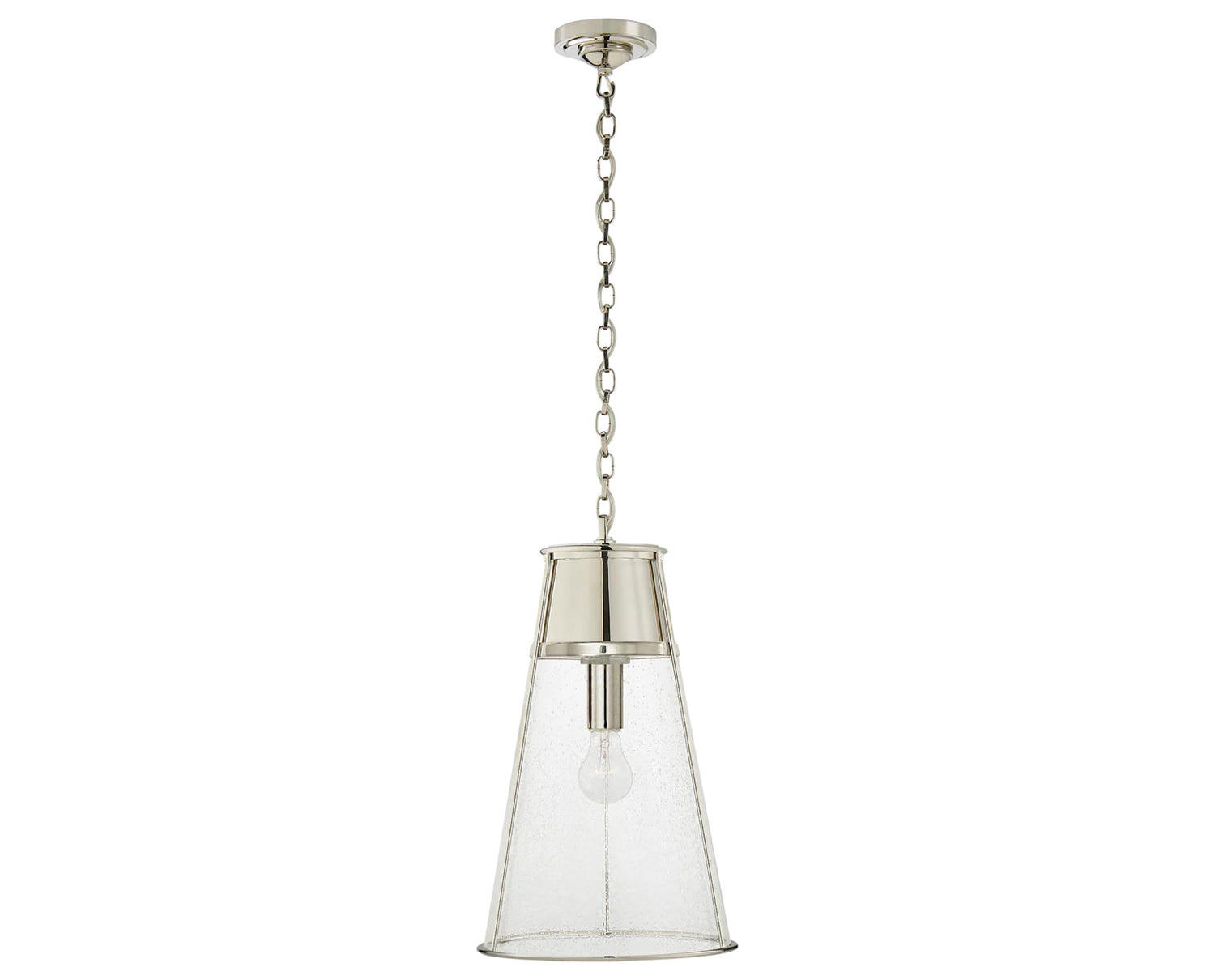 Polished Nickel and Seeded Glass | Robinson Large Pendant | Valley Ridge Furniture