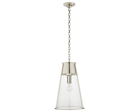 Polished Nickel and Seeded Glass | Robinson Large Pendant | Valley Ridge Furniture