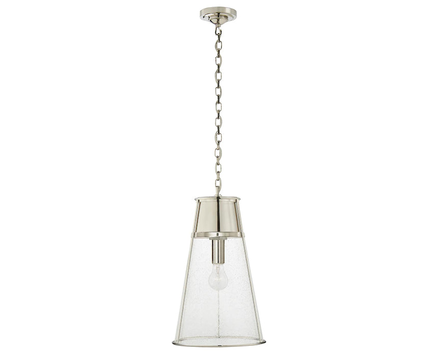 Polished Nickel and Seeded Glass | Robinson Large Pendant | Valley Ridge Furniture