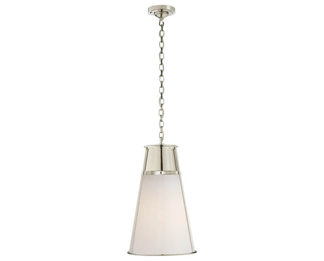 Polished Nickel and White Glass | Robinson Large Pendant | Valley Ridge Furniture