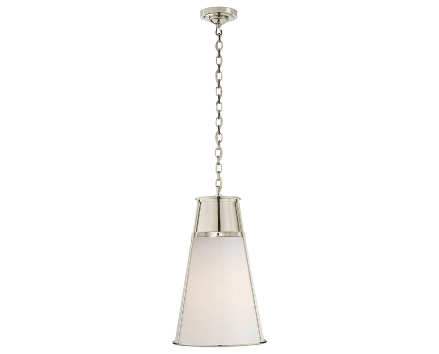 Polished Nickel and White Glass | Robinson Large Pendant | Valley Ridge Furniture