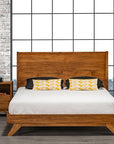 Brushwork Maple Wheat | Handstone Tribeca Queen Platform Bed w/Wood Headboard | Valley Ridge Furniture