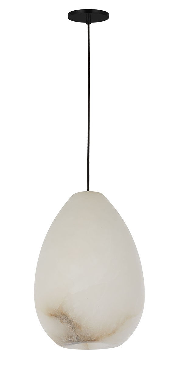 Alina One Light Pendant — 6.80", Alabaster