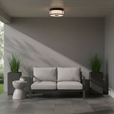 Luning Two Light Flush Mount — Opal Etched