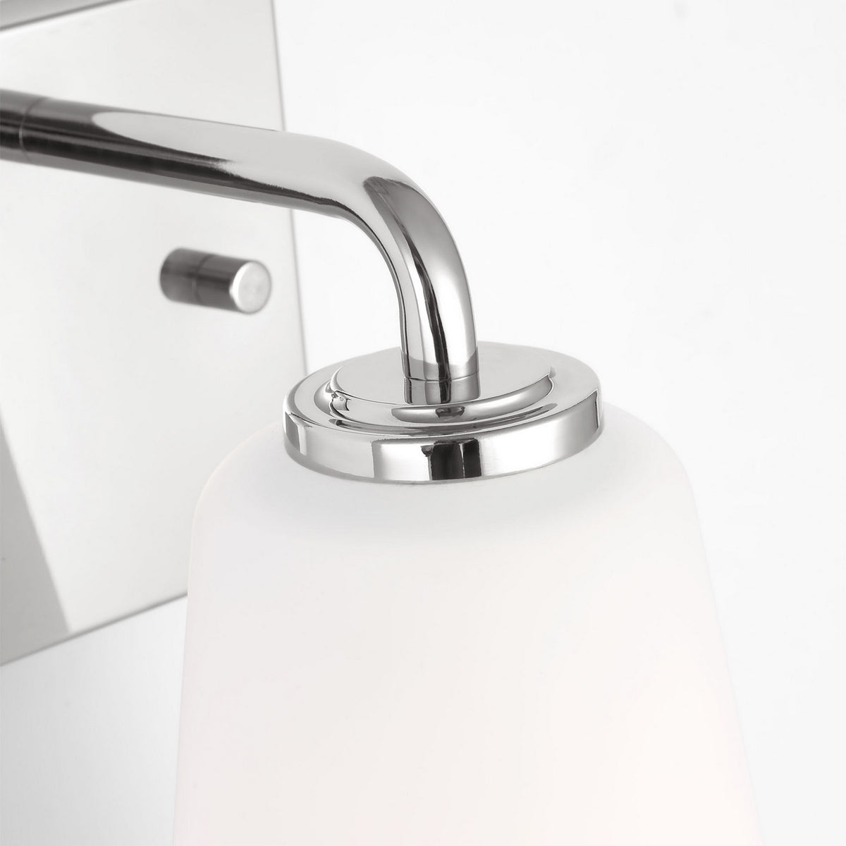 Miles One Light Bath — Etched white glass