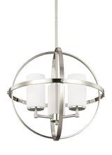 Alturas Three Light Chandelier — Etched / White Inside