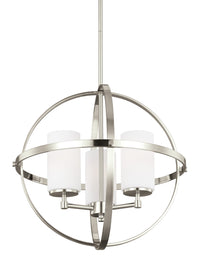 Alturas Three Light Chandelier — Etched / White Inside