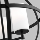 Alturas Three Light Chandelier — Etched / White Inside