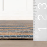 Lynix Coastal Striped Machine Washable Rug