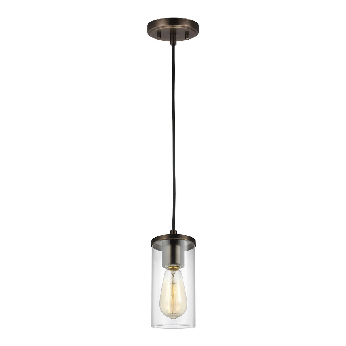 One Light Mini-Pendant — Clear, 60 W