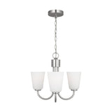 Miles Three Light Chandelier — Etched white
