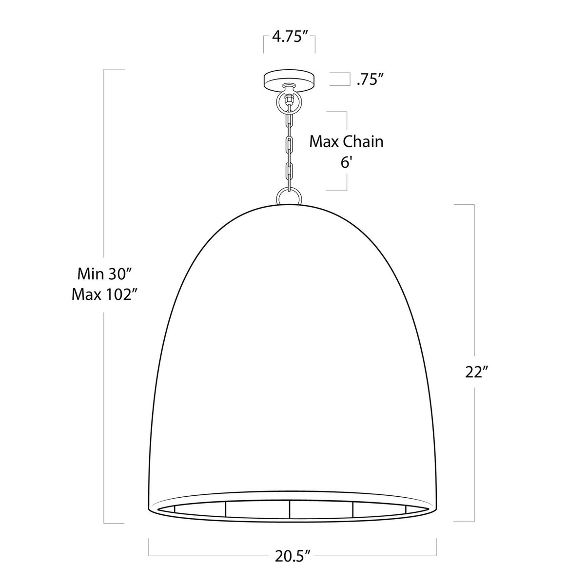 Beehive One Light Outdoor Pendant — 30.00"
