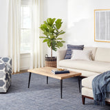 Dash & Albert Fusion Handwoven Indoor/Outdoor Rug in Blue, living room setting