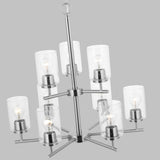 Oslo Nine Light Chandelier — Clear Seeded