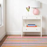 Dash & Albert Summer Stripe Handwoven Indoor/Outdoor Rug in Multi, room setting