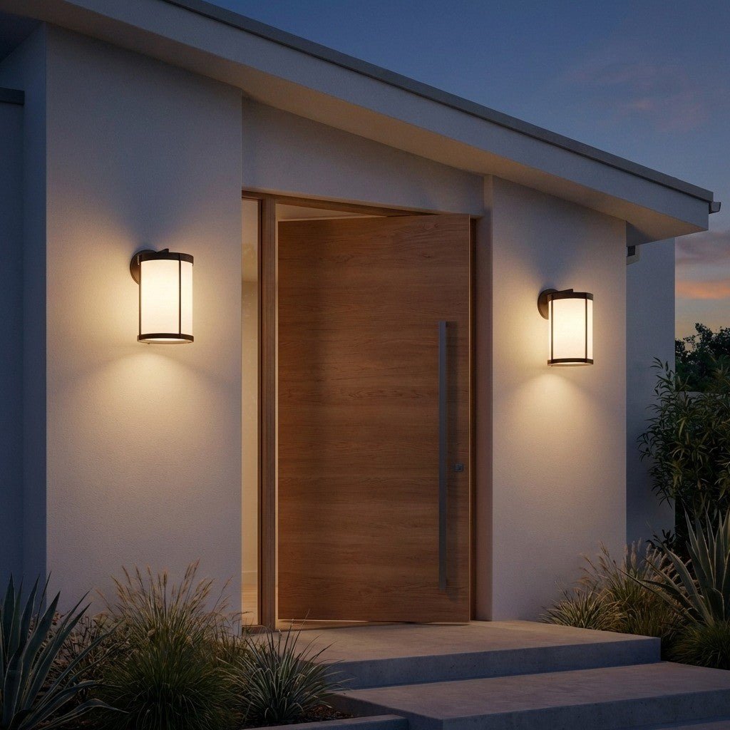 Luning Medium Lantern — White Aluminum Shade