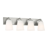Miles Four Light Bath — Etched white glass