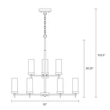 Nine Light Chandelier — 30.25", 3.5 W
