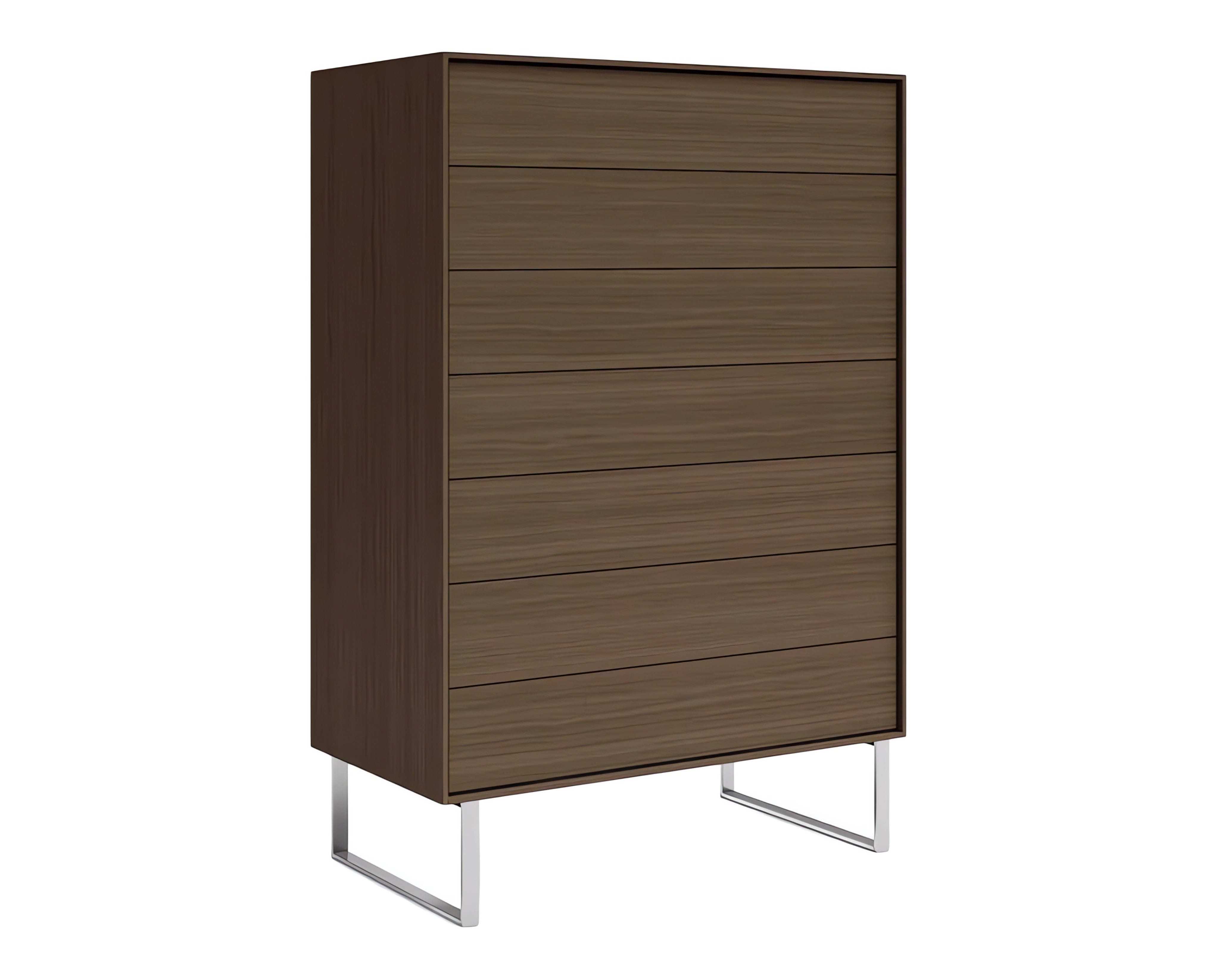 Praline on Walnut with Brushed Nickel Legs | Mobican Ophelia High Chest | Valley Ridge Furniture