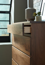West Bros Serra Chest of Drawers in 80 Walnut, with a drawer open